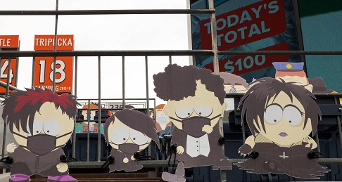 Cutouts of the Goth Kids at Denver Stadium